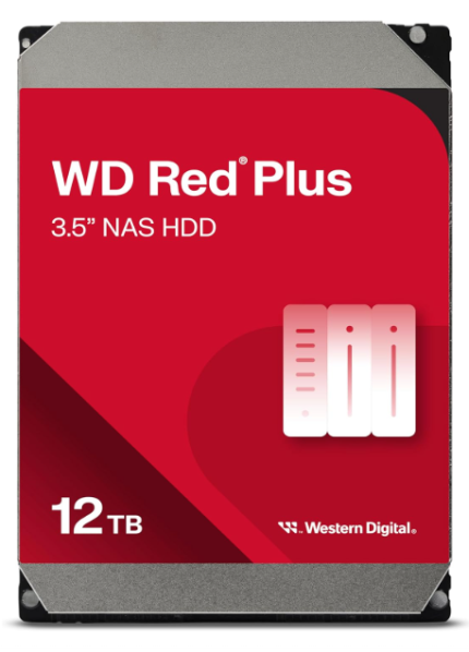 דיסק קשיח פנימי 3.5 Western Digital 12TB HDD Red Plus 512MB Cache
