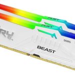 ז.לבן לנייח DDR5 32GB 2x16GB 6400Mhz C32  Kingston Fury Beast RGB