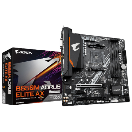 לוח אם Gigabyte B550M AORUS ELITE AX AM4 DDR4 WIFI DVI HDMI M-Atx
