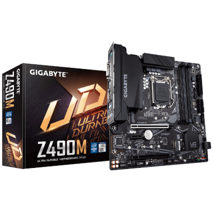 לוח אם משופץ דור 10 Gigabyte Z490M Micro-ATX DVI HDMI DP
