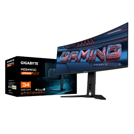 מסך קעור GIGABYTE MO34WQC Curved 2K WQHD 34 QD-OLED 0.03ms 175Hz