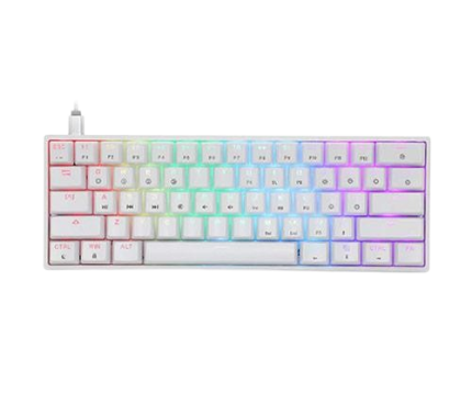 מקלדת גיימינג אופטו־מכנית לבנה SKYLOONG GK61 RGB Glacier Yellow