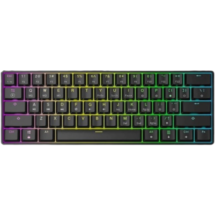 מקלדת גיימינג אופטו־מכנית שחורה SKYLOONG GK61 RGB Glacier Yellow