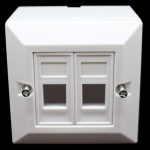 קופסאת פלסטיק לשני מחברים RJ-45 Plastic box Cat5
