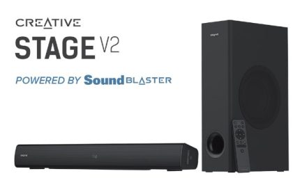 רמקולים CREATIVE STAGE V2 2.1 SOUNDBAR+SUBWOOFER BT 5.0 160W ARC